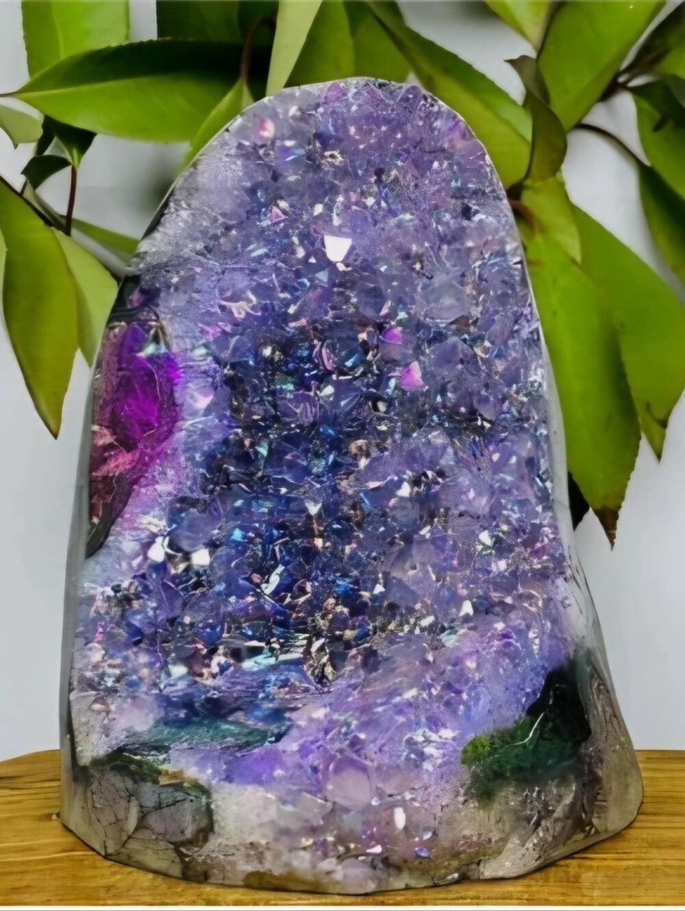 Amethyst Crystal Geode- 670g Aura Amethyst Geode Cluster Quartz Crystal Specimen